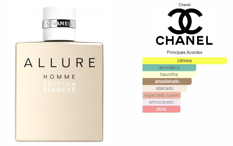 CHANEL ALLURE HOMME Édition Blanche 100 Chanel Allure Homme Edition Blanche Men's Eau de Parfum Cologne